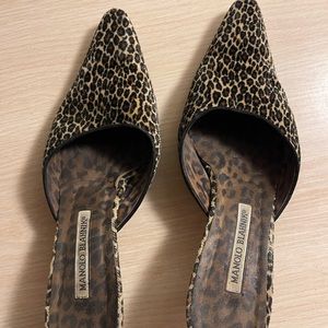 Animal print mules